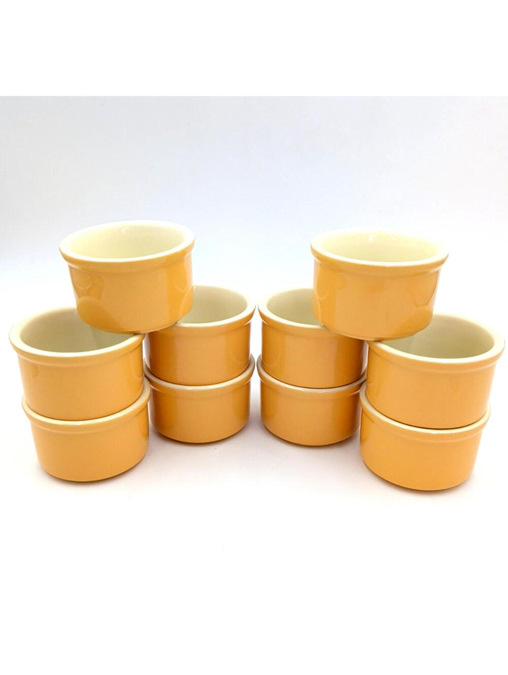 10 Cuisinart Chef's Classic 7.5OZ Warm Yellow Stoneware Ceramic Ramekins Discont - Picture 2 of 6